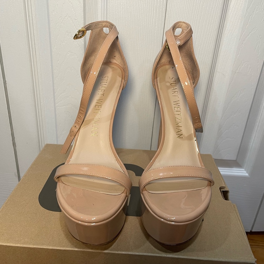 Stuart Weitzmen Platform Sandal round toe 5.1 inch 130mm platform height 1.4